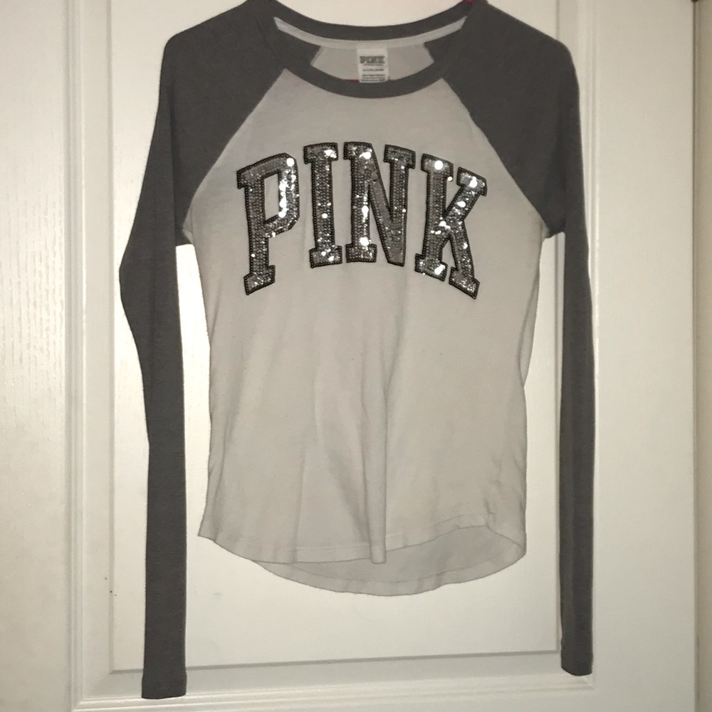 Victoria’s Secret PINK sequined long sleeved shirt size small.